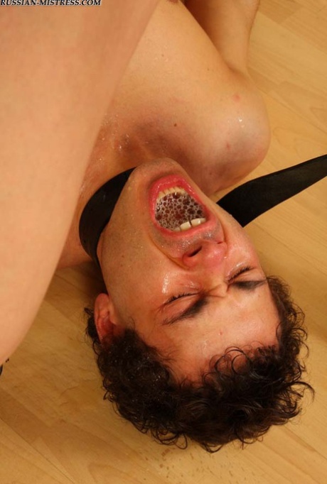 Russian woman pisses in her slave boy's wide open mouth 19921723