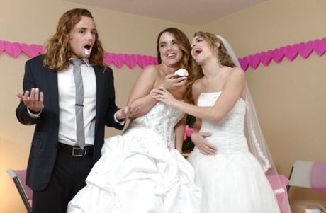 Teen wedding with pornstars Dillion Harper and Kimmy Granger lead to 3some 44134925