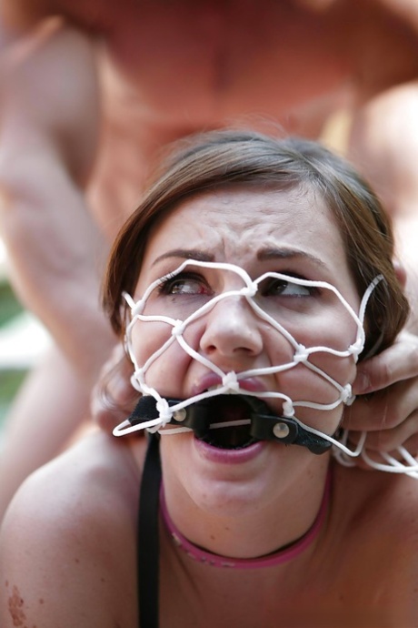 Teen babe Lily Carter gets her throat shut with a BDSM gag and fucked 18412039