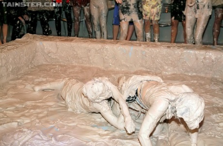 Adorable european gals are into massy catfight in the mud 33548806
